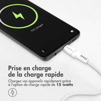 imoshion Braided USB-C vers câble USB-A - 3 mètre - Blanc