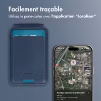 Accezz Portefeuille en cuir magnétique avec support - Compatible avec Apple Find My - Nightfall Blue
