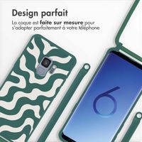 imoshion Coque design en silicone avec cordon Samsung Galaxy S9 - Petrol Green Groovy