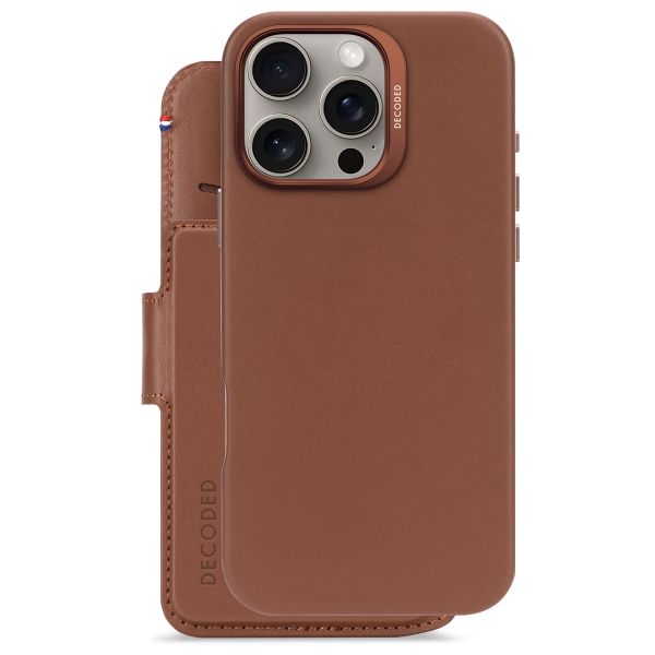 Decoded Portefeuille détachable 2 en 1 en cuir MagSafe Apple iPhone 16 Pro Max - Tan
