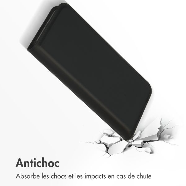 Accezz Étui de télephone Slim Folio en cuir de qualité supérieure Apple iPhone 15 - Noir