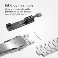 Accezz Bracelet Steel Samsung Galaxy Watch 4 / 5 / 6 / 7 / FE (20 mm) - Zilver & Zwart / Silver & Black