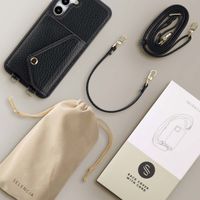 Selencia Coque à cordon avec porte-cartes enveloppe Sera Samsung Galaxy A35 - Noir