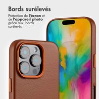 Accezz Étui de télephone portefeuille en cuir 2-en-1 avec MagSafe Apple iPhone 16 Pro Max - Sienna Brown