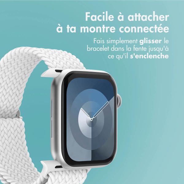 imoshion Bracelet tissé en nylon Apple Watch Series 1 á 11 / SE / Ultra (44/45/46/49 mm) - Blanc