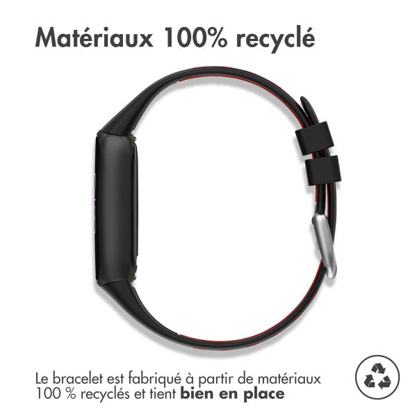 imoshion Bracelet sportif en silicone Fitbit Luxe - Noir/Rouge