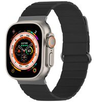 imoshion Bracelet en cuir magnétique Apple Watch Series 1 á 10 / SE / Ultra (2) (44/45/46/49 mm) - Noir