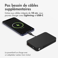 Accezz Powerbank 10 000 mAh avec câbles intégrés - Noir