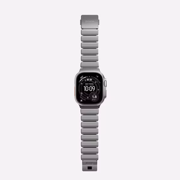 Nomad Bracelet Stratos Apple Watch | 44/45/46/49 mm - Forest Green / Natural Titanium
