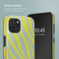 Selencia Coque arrière Vivid avec MagSafe Apple iPhone 15 - Zebra Winter Sky Titanium Yellow