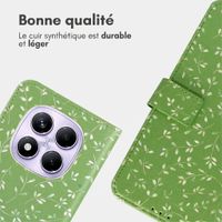 imoshion Étui de télephone portefeuille Design Xiaomi Redmi Note 14 Pro (4G) - Green Flowers