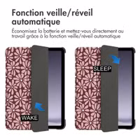 imoshion Coque tablette Design Trifold Samsung Galaxy Tab A11 / A9 Plus - Bloom Love Blush