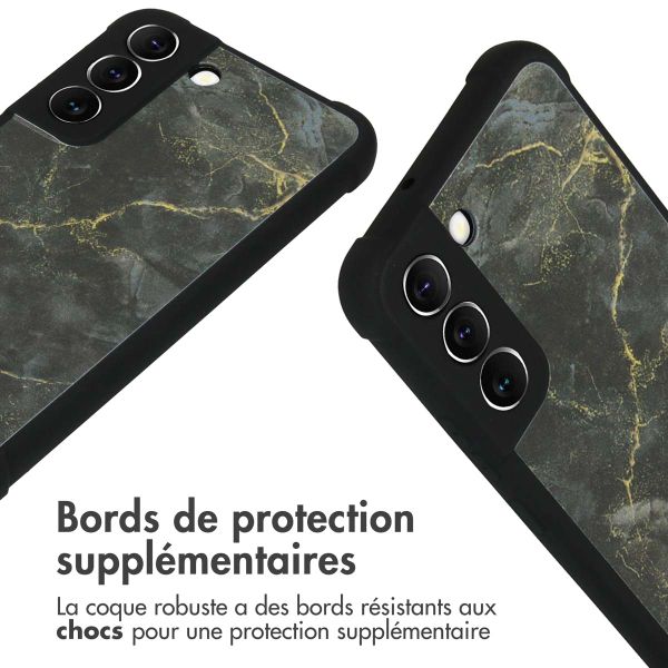 imoshion Coque Design avec cordon Samsung Galaxy S22 - Black Marble