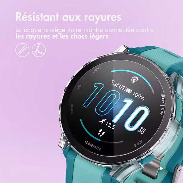 imoshion Coque rigide à couverture complète Garmin Forerunner 165 / 165 Music - Transparent