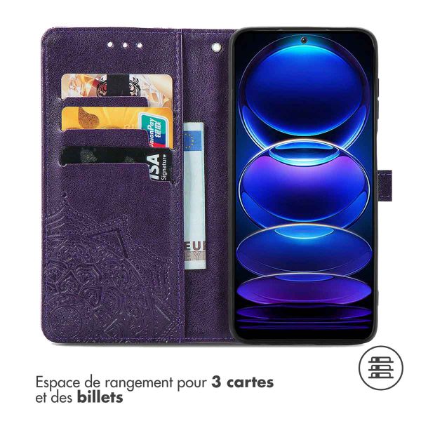 imoshion Etui de téléphone portefeuille Mandala Xiaomi Redmi Note 12 Pro - Violet