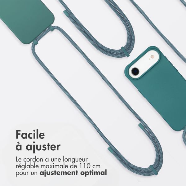 imoshion Coque arrière Color avec cordon amovible et MagSafe Apple iPhone Air - Vert foncé