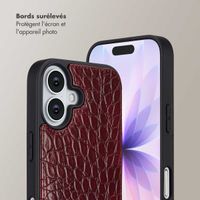 Selencia Coque de télephone Nova Croco avec cordon et porte-cartes Apple iPhone 17 - Burgundy
