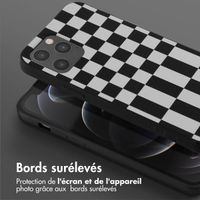 Selencia ﻿Coque design en silicone avec cordon amovible iPhone 12 (Pro) - Irregular Check Black