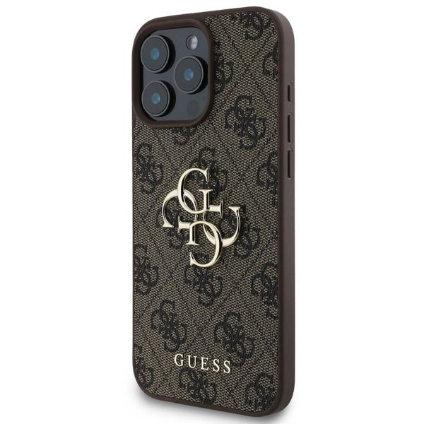 Guess Coque 4G Metal Logo Backcover Apple iPhone 16 Pro Max - Marron