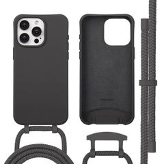 imoshion Coque arrière Color avec cordon amovible et MagSafe Apple iPhone 15 Pro Max - Black Coffee