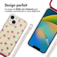 imoshion Coque Design avec cordon Apple iPhone 15 - Dusty Rose Connected Hearts