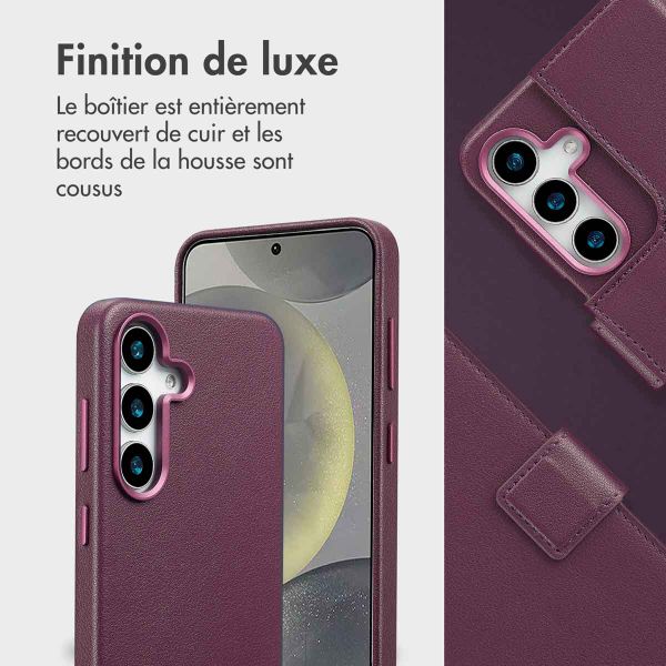 Accezz Étui de téléphone portefeuille en cuir 2-en-1 avec MagSafe Samsung Galaxy S25 - Heath Purple