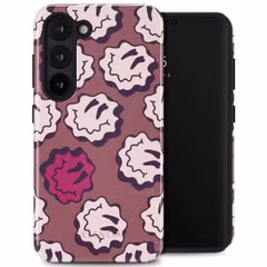 Selencia Coque arrière Vivid Samsung Galaxy S23 - Wavy Smiley Pink