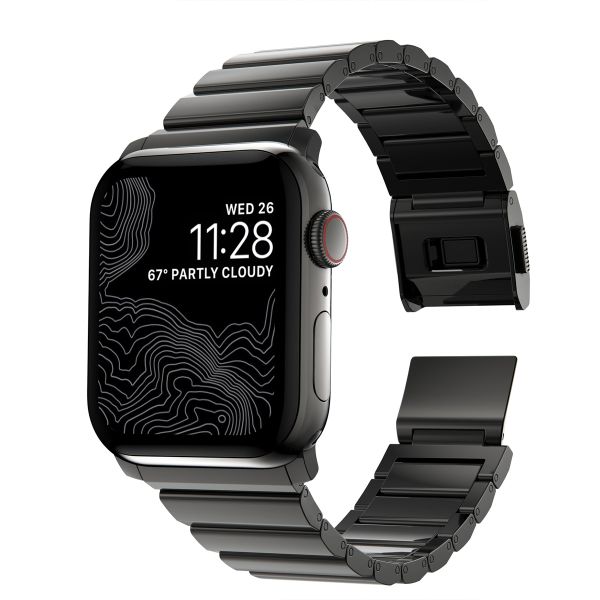 Nomad Bracelet à maillons magnétiques en acier Apple Watch Series 1 á 10 / SE / Ultra (2) (44/45/46/49 mm) - Graphite