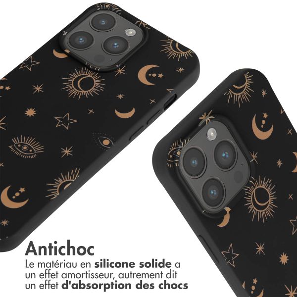 imoshion Coque design en silicone avec cordon iPhone 15 Pro Max - Sky Black