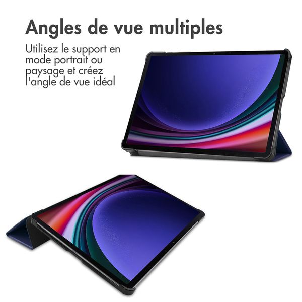 imoshion Coque tablette Trifold Samsung Galaxy Tab S9 11.0 pouces - Bleu foncé