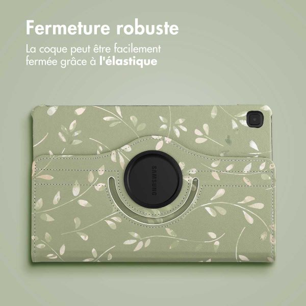 imoshion Coque tablette Design rotatif à 360° Samsung Galaxy Tab S6 Lite (2020/2022/2024) - Green Flowers