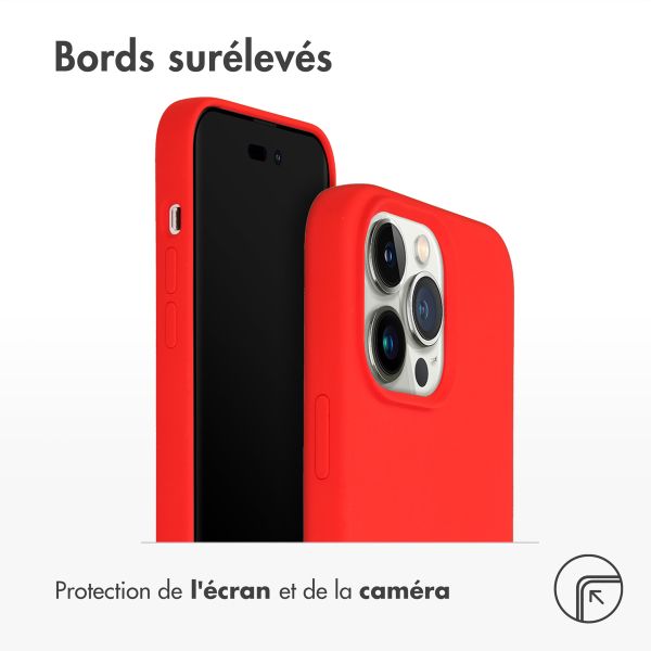 Accezz Coque Liquid Silicone avec MagSafe iPhone 14 Pro Max - Rouge