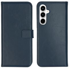 Selencia Étui portefeuille en cuir véritable Samsung Galaxy A35 - Bleu foncé
