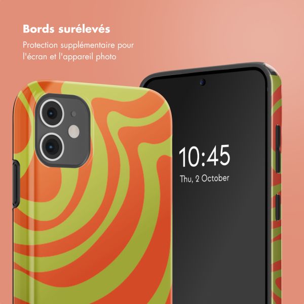 Selencia Coque arrière Vivid Apple iPhone 11 - Wavy Swirl Orange Fern