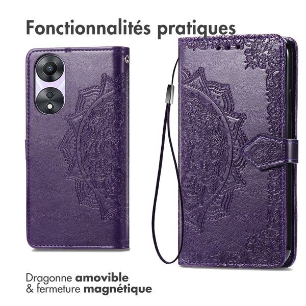 imoshion Etui de téléphone portefeuille Mandala Oppo A58 (4G) - Violet