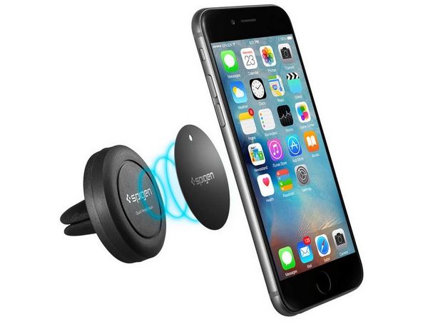 Spigen Magnetic Air Vent Mount - Support de téléphone pour voiture - Grille de ventilation - Magnétique - Noir