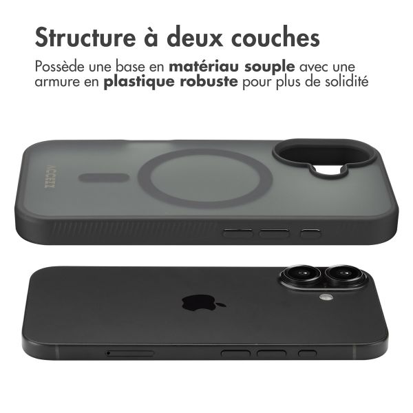 Accezz Coque Givrée Robuste avec MagSafe Apple iPhone 16 - Noir