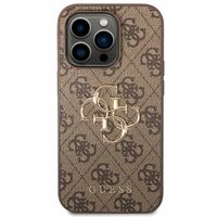 Guess Coque 4G Metal Logo Backcover Apple iPhone 14 Pro - Marron