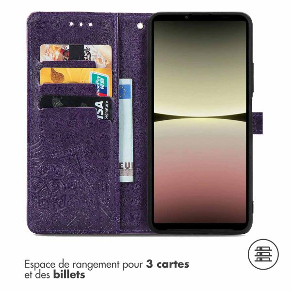 imoshion Etui de téléphone portefeuille Mandala Sony Xperia 10 V - Violet