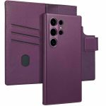 Accezz Étui de téléphone portefeuille en cuir 2-en-1 avec MagSafe Samsung Galaxy S24 Ultra - Heath Purple