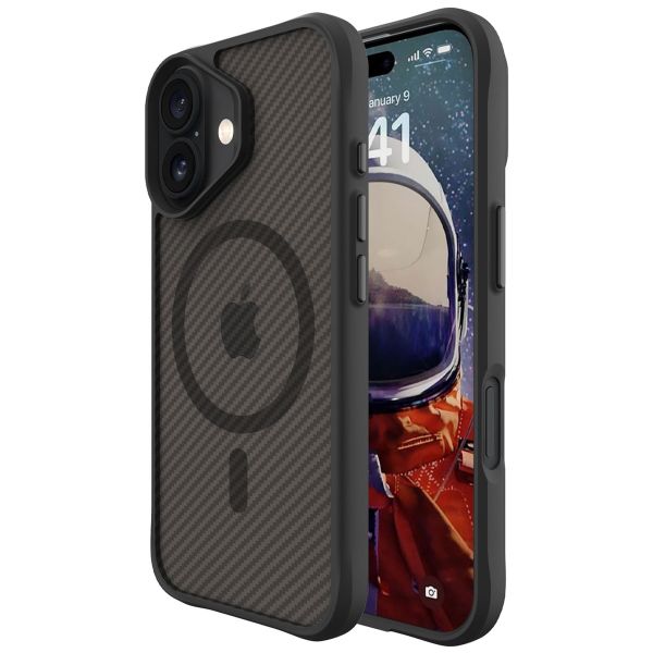 imoshion Rugged Hybrid Carbon Case avec MagSafe Apple iPhone 16 - Noir