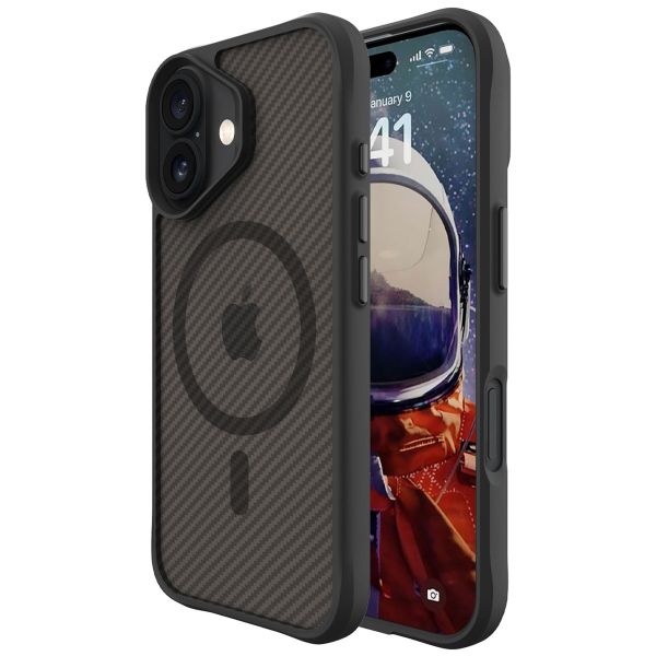 imoshion Rugged Hybrid Carbon Case avec MagSafe iPhone 16 - Noir