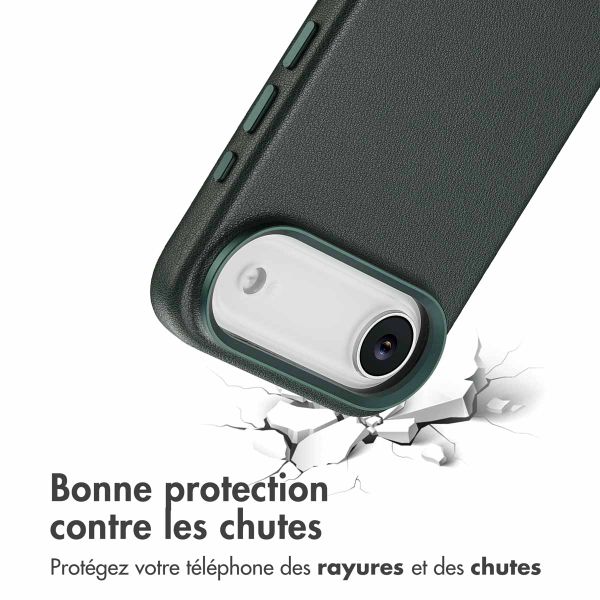 Accezz Coque arrière en cuir avec MagSafe Apple iPhone Air - Cedar Green