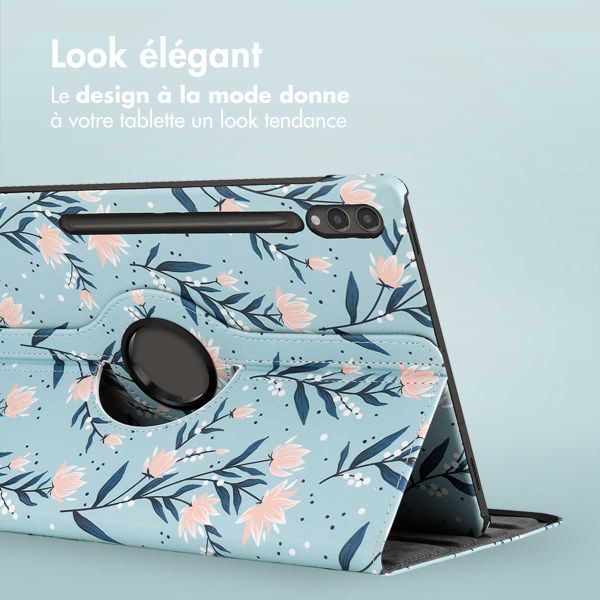 imoshion Coque tablette Design rotatif à 360° Samsung Galaxy Tab S10 Ultra / Tab S9 Ultra - Flowers