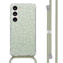 imoshion Coque Design avec cordon Samsung Galaxy S23 - Smoke Green Flowers