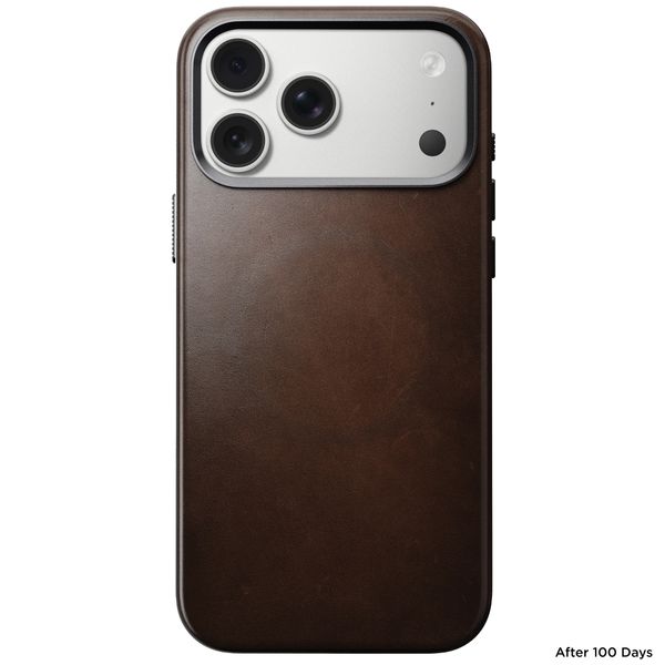 Nomad Coque arrière traditionnelle en cuir Horween avec MagSafe Apple iPhone 17 Pro Max - Rustic Brown