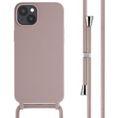 imoshion Coque en silicone avec cordon iPhone 15 Plus - Sand Pink