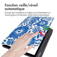 imoshion Design Slim Hard Sleepcover avec support Kobo Libra H2O - Flower Tile