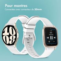 imoshion Bracelet sport en silicone avec boucle - Connexion universelle 20 mm - Blanc