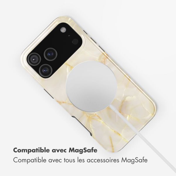 Selencia Coque arrière Vivid avec MagSafe Apple iPhone 17 Pro Max - Golden Beige Marble